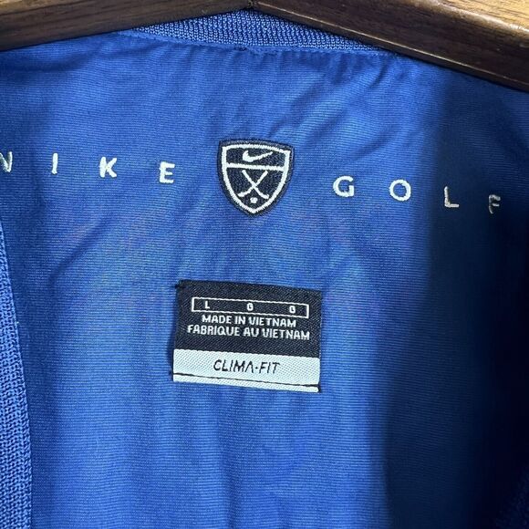 Nike Golf Y2K V Neck Long Sleeve Pullover Blue Front Pockets Windbreaker Men's L - Picture 6 of 10